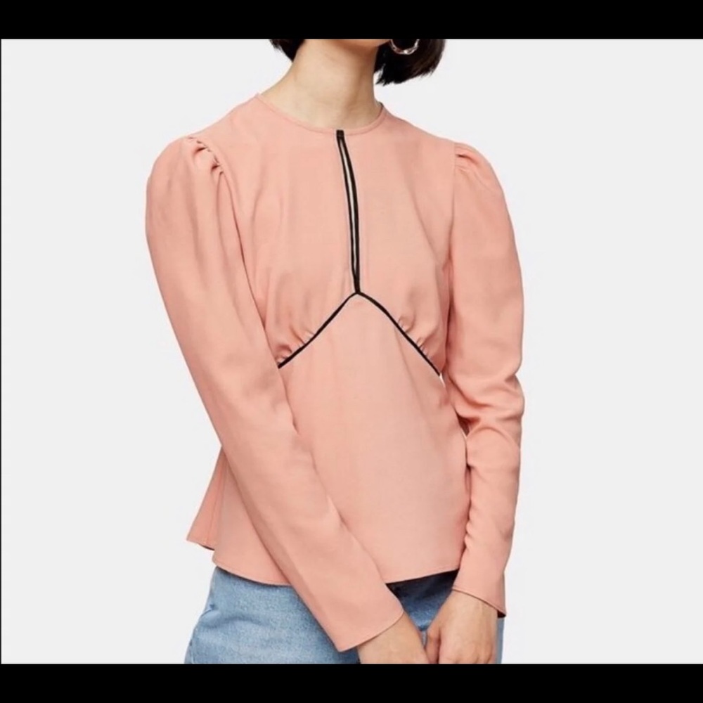 Topshop Austin Plain Keyhole Blouse
